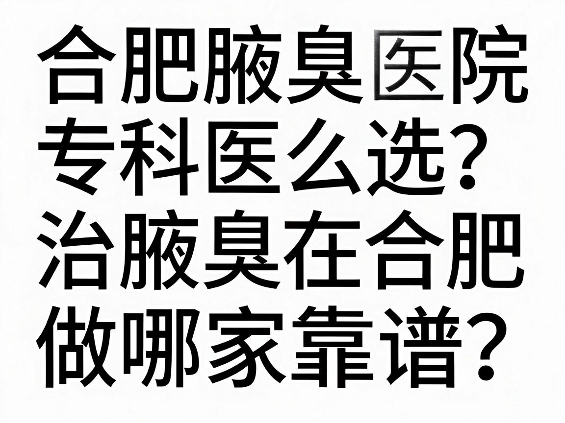 合肥腋臭专科医院怎么选？治腋臭在合肥做哪家靠谱？这份功课值得看