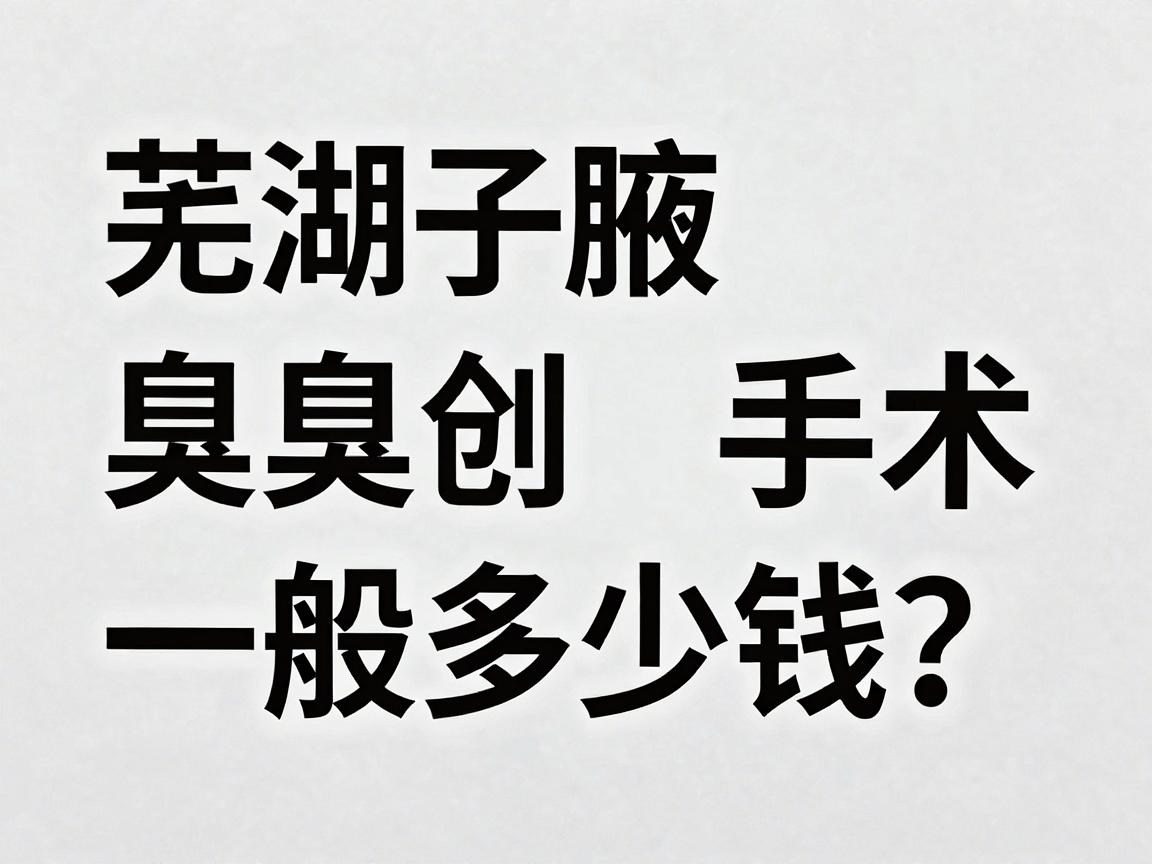 芜湖腋臭微创手术一般多少钱？一文解析芜湖腋臭手术费用，帮你算清芜湖腋臭微创账