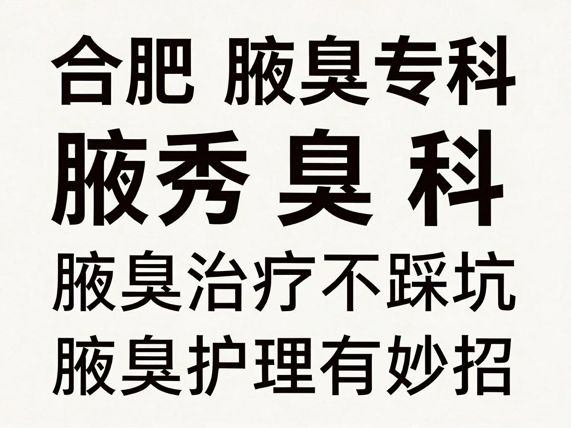 合肥腋秀腋臭专科，腋臭治疗不踩坑，腋臭护理有妙招