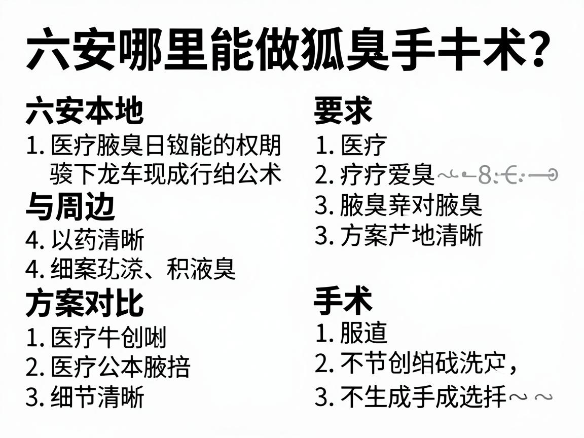 六安哪里能做狐臭手术？六安本地与周边手术方案对比分析