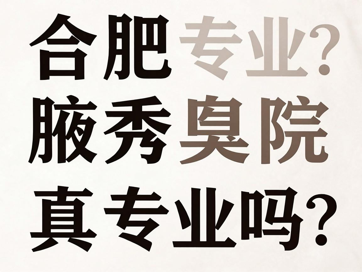 合肥腋秀腋臭医院专业吗？专业实力真专业吗？一篇讲透专业细节
