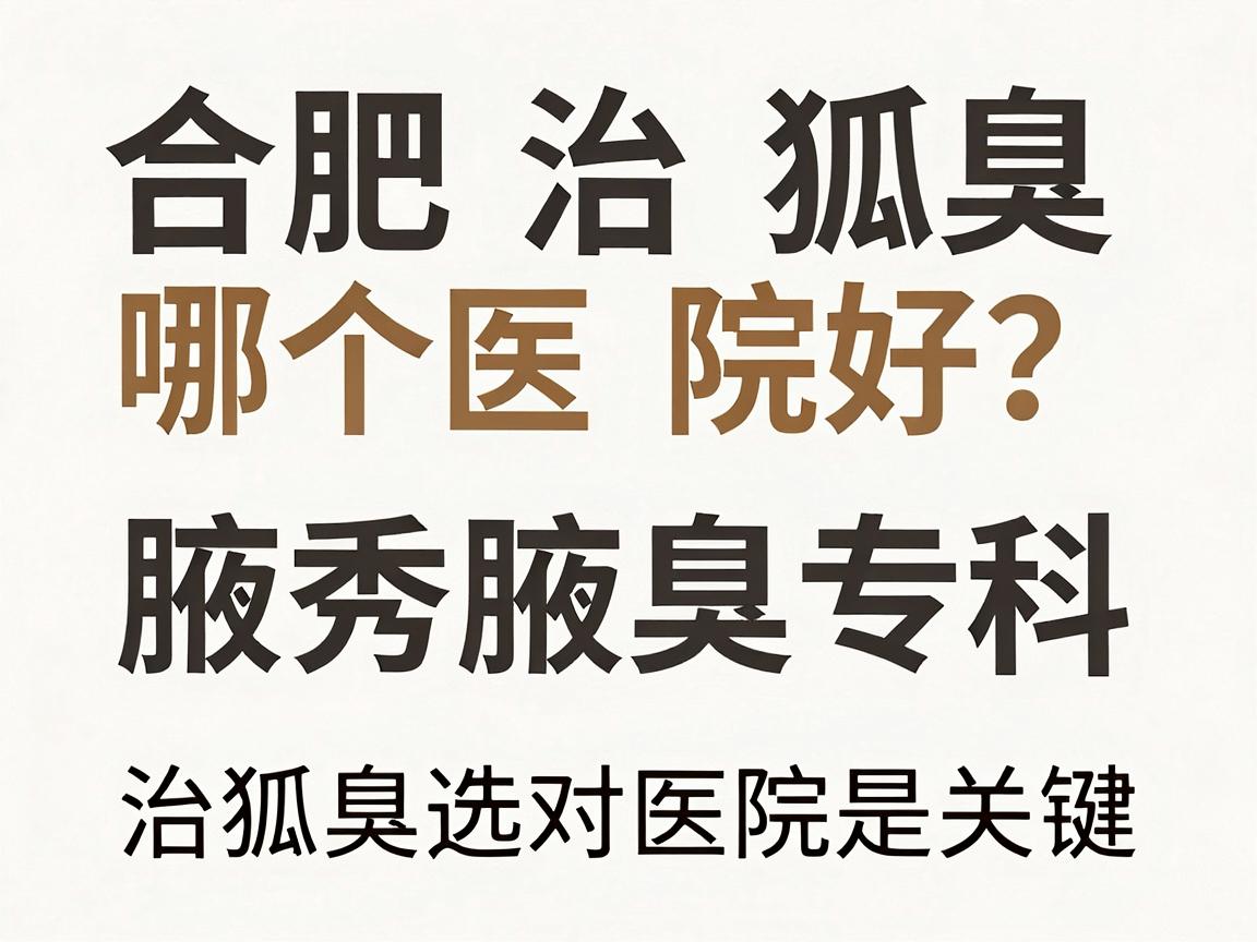 合肥治狐臭哪个医院好？深度测评合肥腋秀腋臭专科，治狐臭选对医院是关键