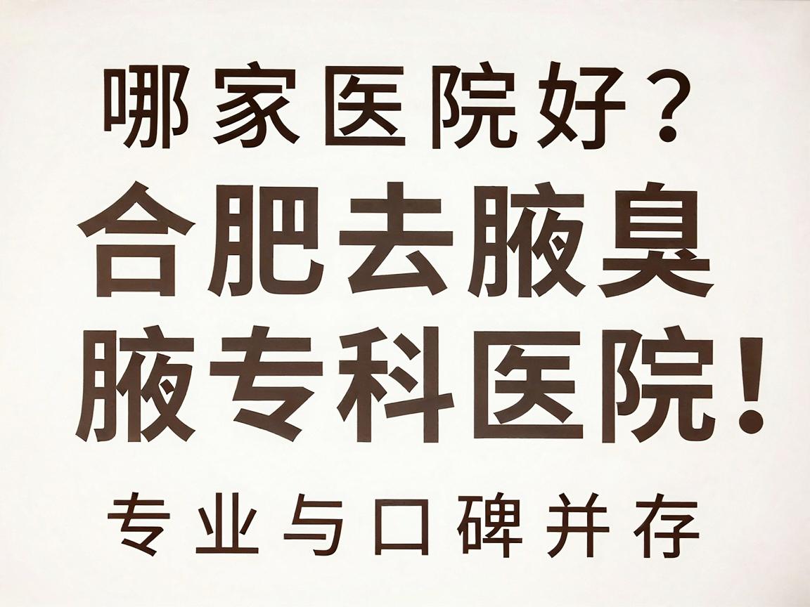 合肥去腋臭哪家医院好？合肥腋秀腋臭专科医院，专业与口碑并存