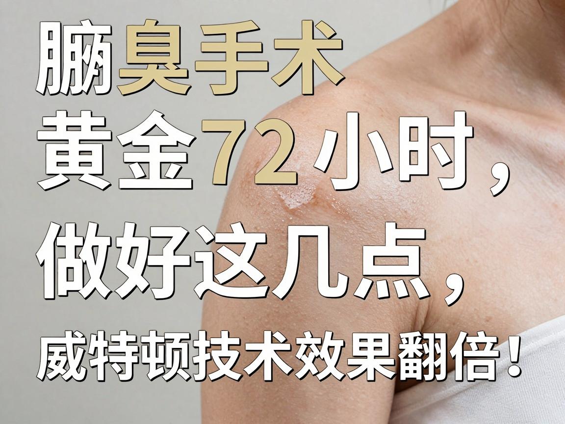 腋臭手术后的黄金72小时，做好这几点，威特顿技术效果翻倍！