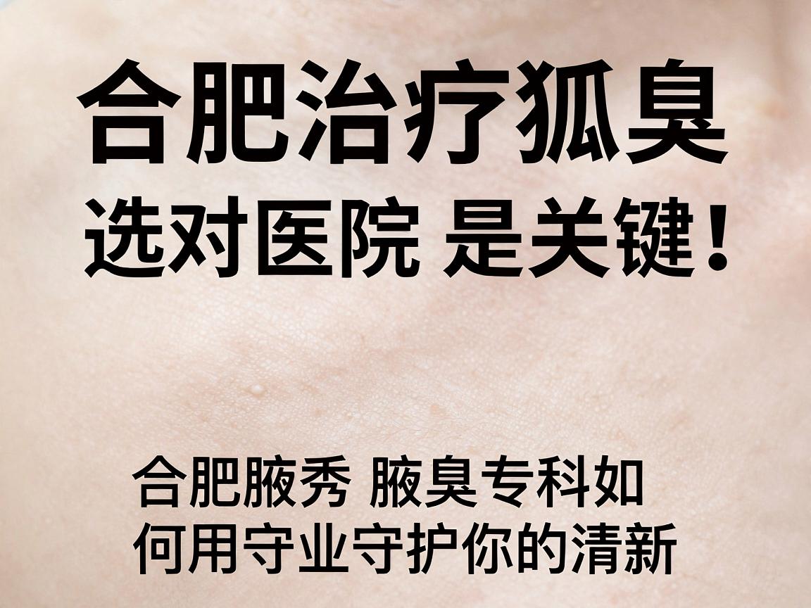 合肥治疗狐臭，选对医院是关键，合肥腋秀腋臭专科如何用专业守护你的清新