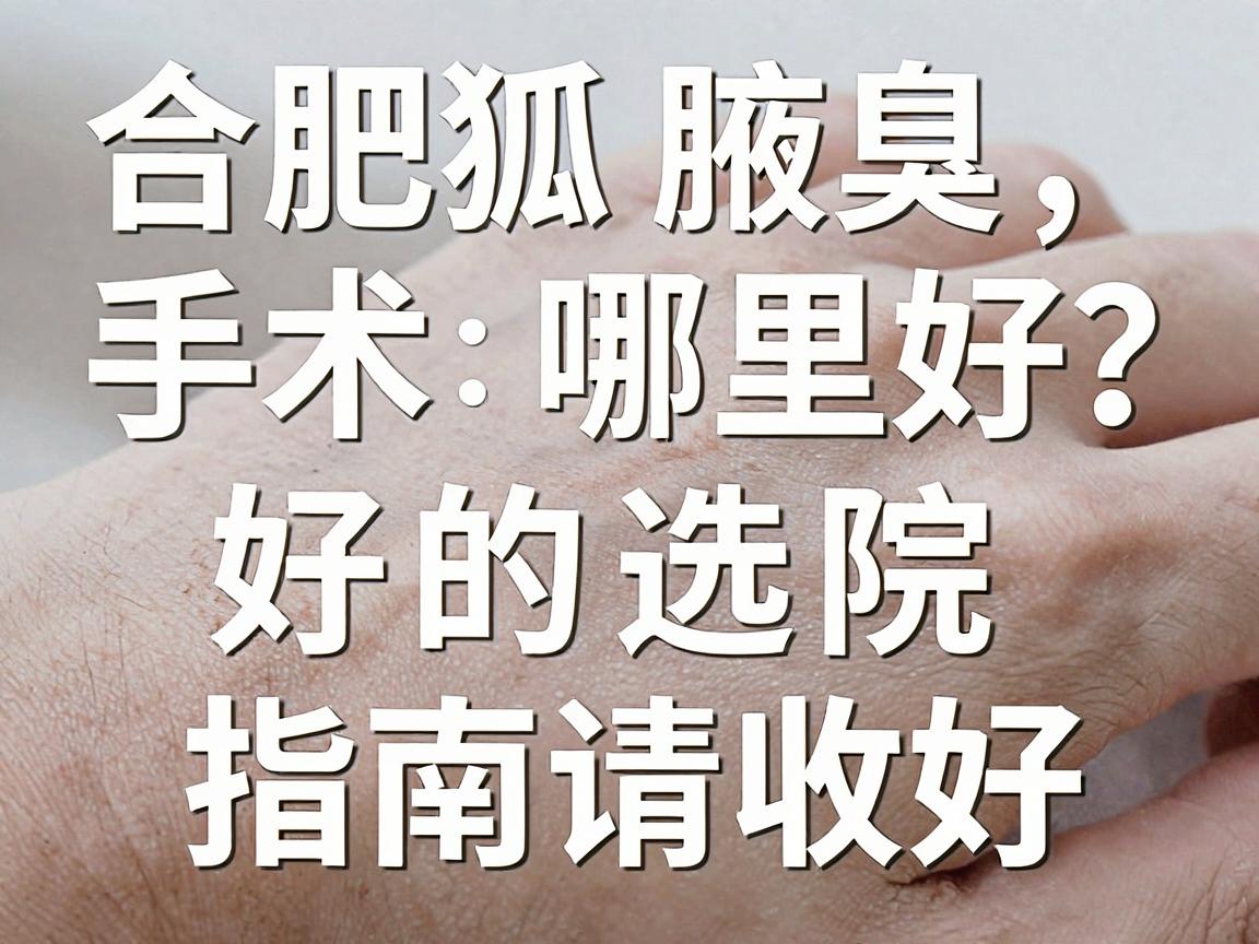 合肥狐臭手术哪里好？这份好的选院指南请收好