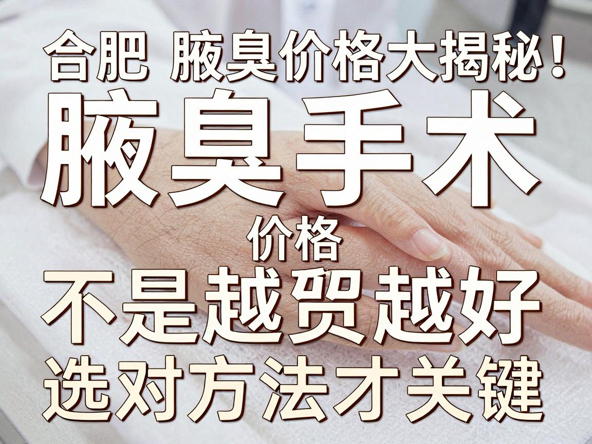 合肥腋臭手术价格大揭秘，腋臭手术价格不是越贵越好，选对方法才关键