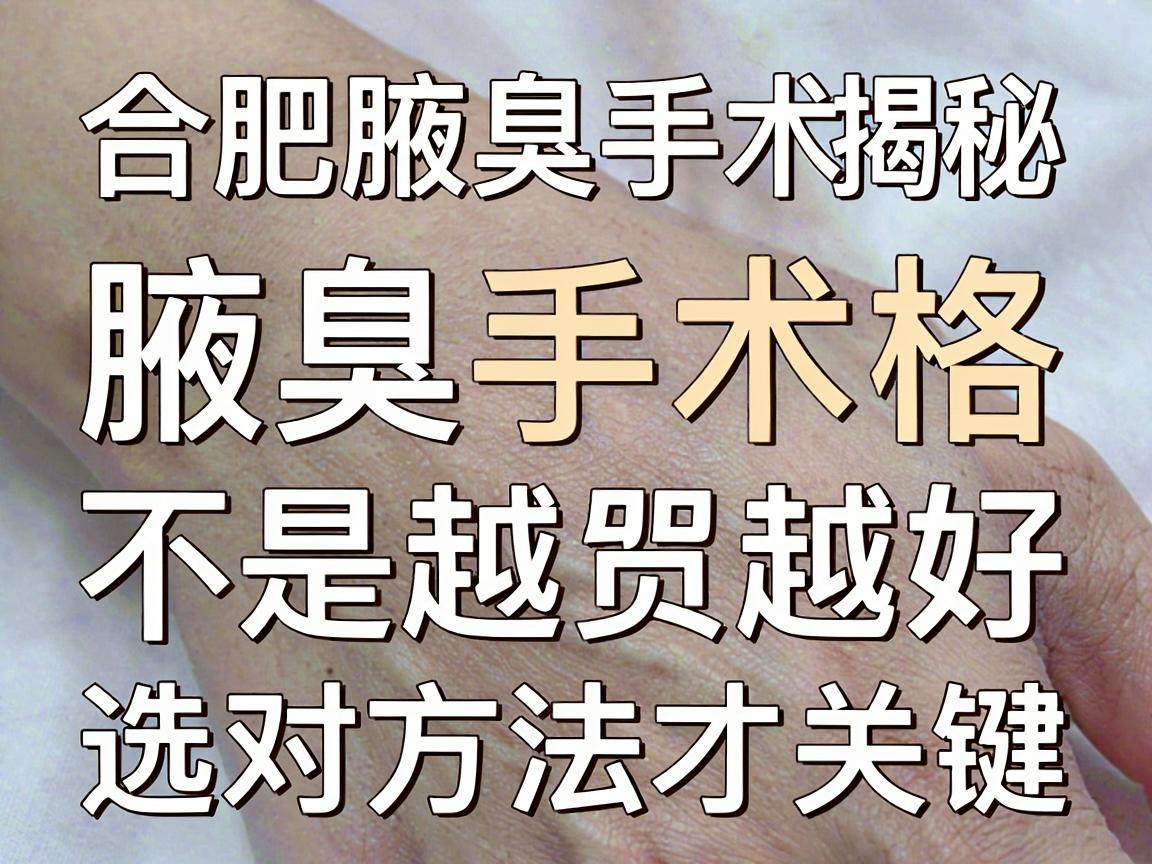 合肥腋臭手术价格大揭秘，腋臭手术价格不是越贵越好，选对方法才关键