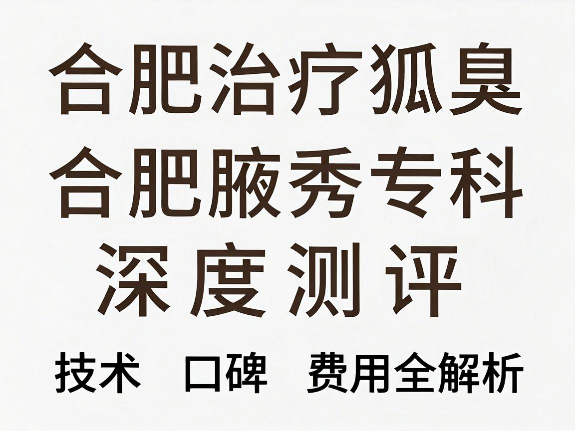 合肥治疗狐臭哪家医院好？合肥腋秀专科深度测评，技术、口碑、费用全解析
