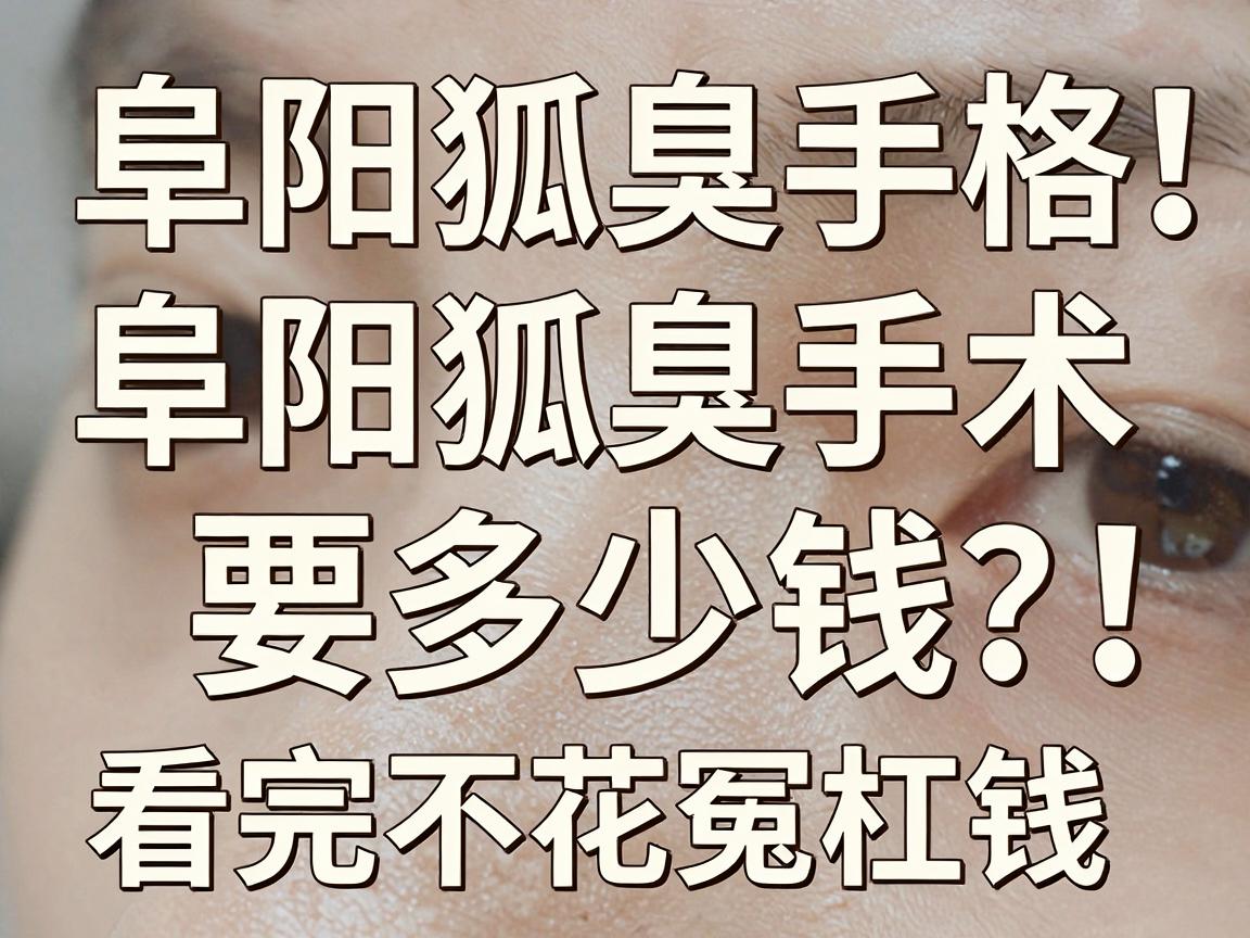 阜阳割狐臭要多少钱？阜阳狐臭手术价格解析，看完不花冤枉钱