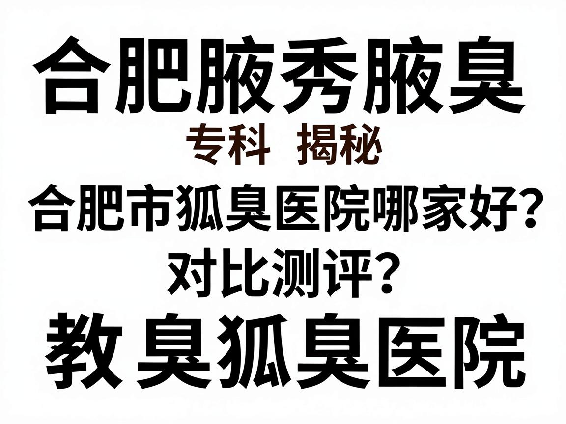 合肥腋秀腋臭专科揭秘，合肥市狐臭医院哪家好？对比测评教你选对狐臭医院
