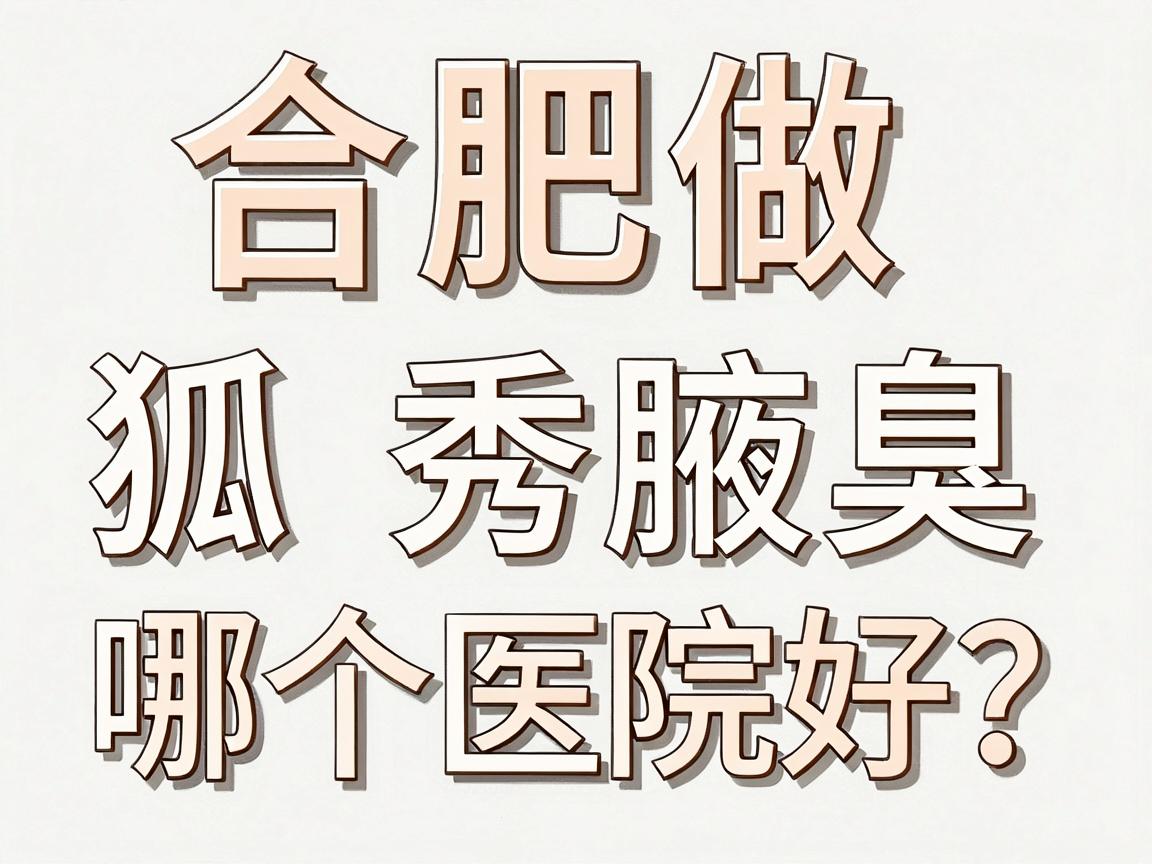 合肥做狐臭哪个医院好？揭秘合肥腋秀腋臭专科医生团队实力