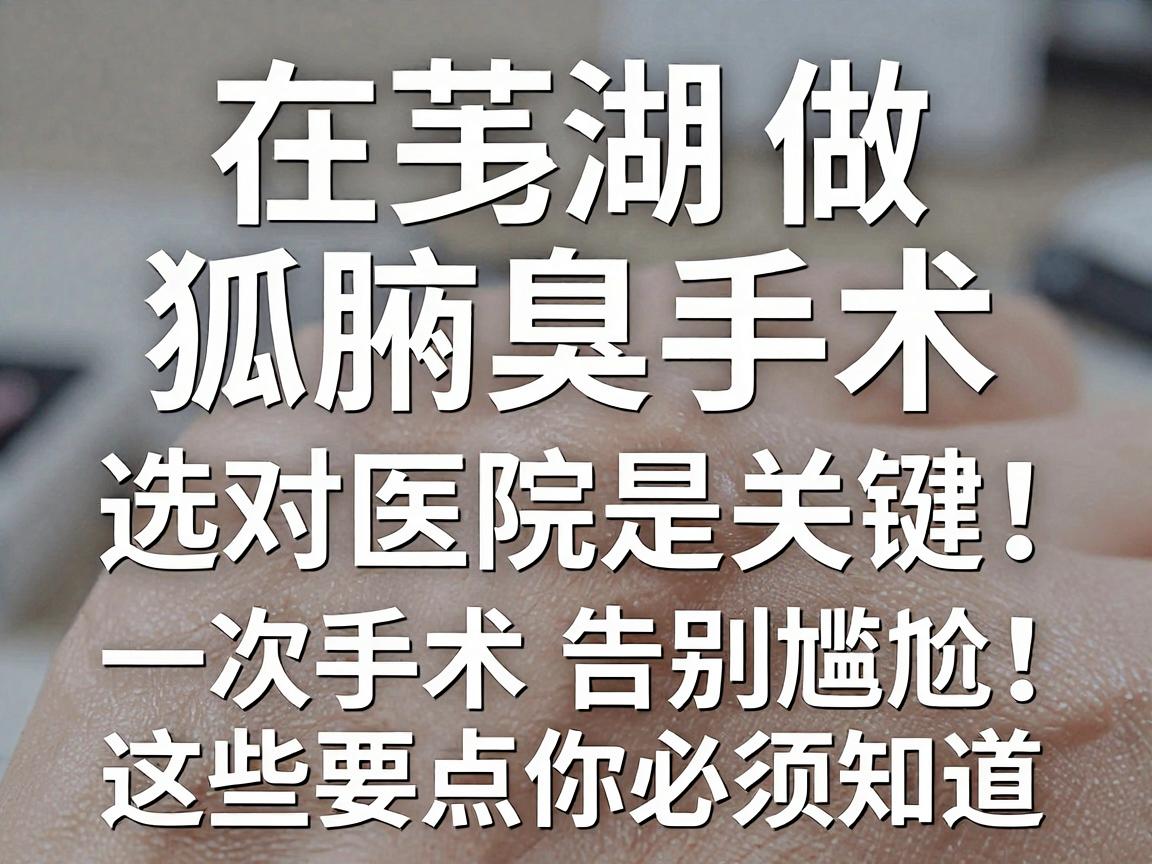 在芜湖做狐臭手术，选对医院是关键！一次手术告别尴尬，这些要点你必须知道