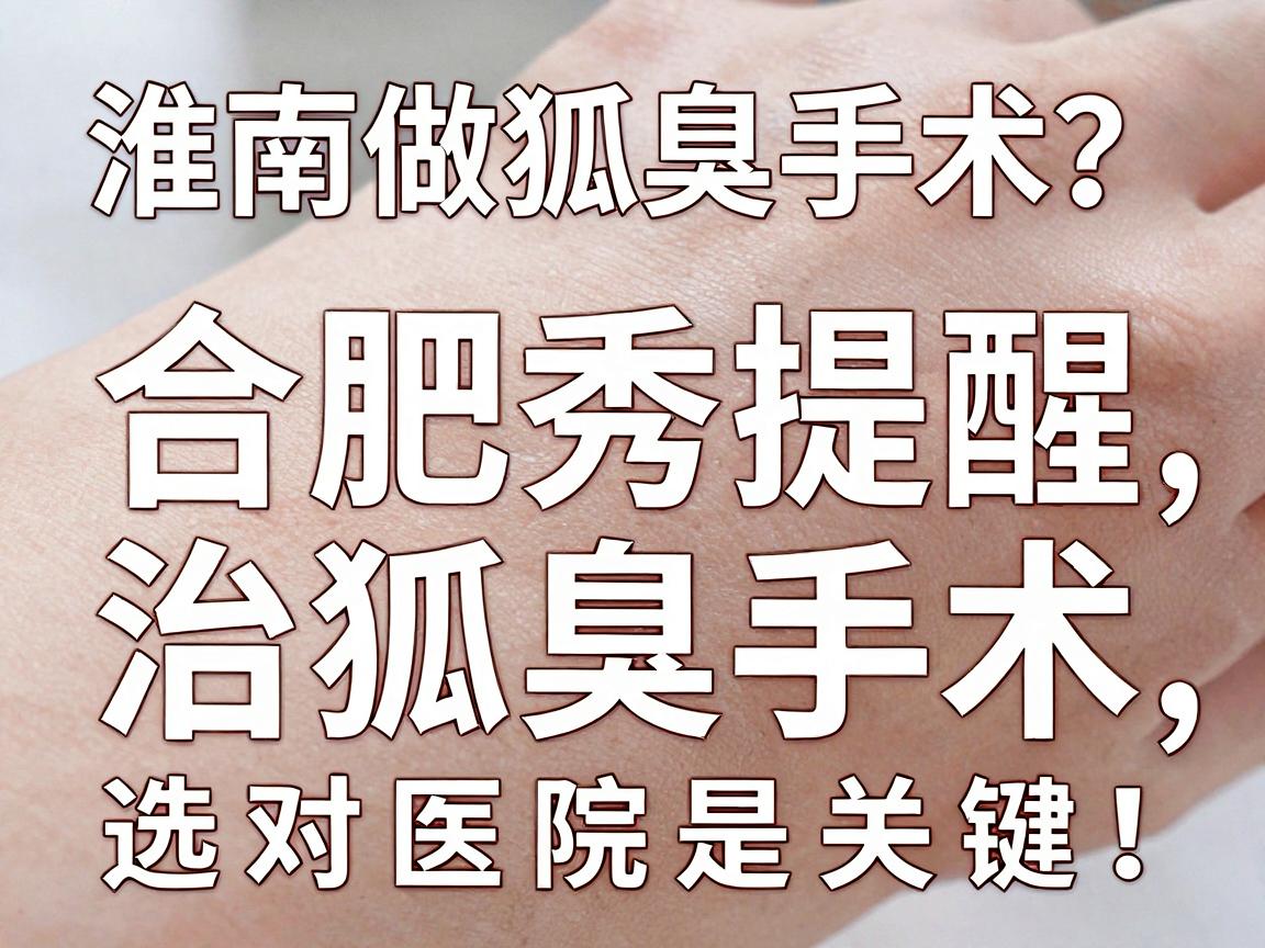 淮南做狐臭手术?合肥腋秀提醒,治狐臭手术,选对医院是关键! 淮南做狐臭手术?合肥腋秀提醒,治狐臭手术,选对医院是关键!