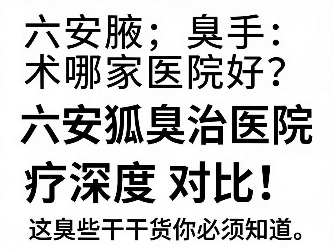 六安腋臭手术哪家医院好？六安狐臭治疗医院深度对比，这些干货你必须知道