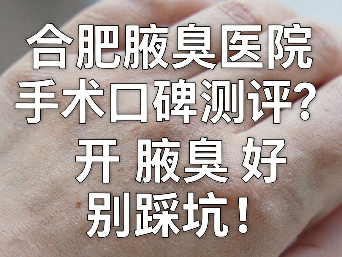 合肥腋臭手术医院怎么选？合肥腋臭医院口碑测评，这3家开腋臭好，别踩坑！