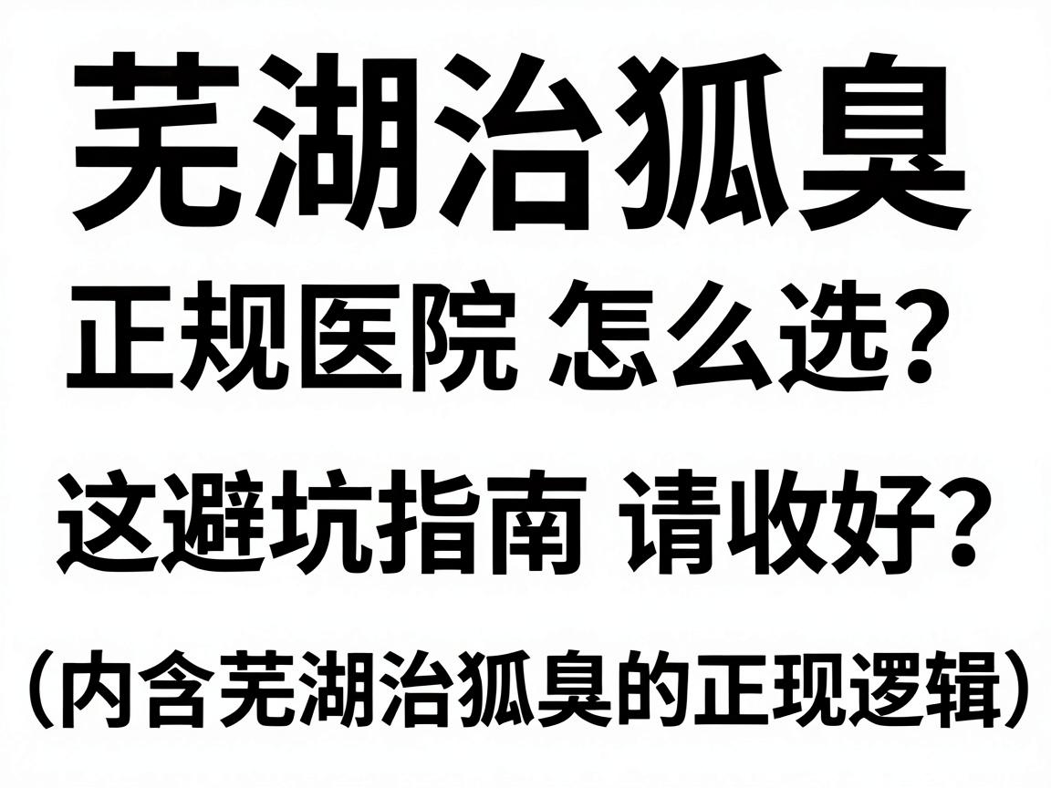 芜湖治狐臭，正规医院怎么选？这份避坑指南请收好（内含芜湖治狐臭的正规医院选择逻辑）