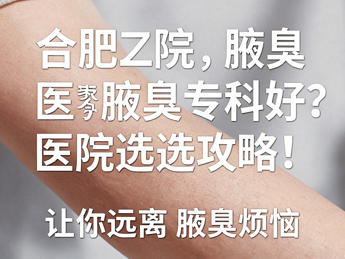合肥腋臭医院哪家好？合肥腋臭专科医院选择攻略，让你远离腋臭烦恼