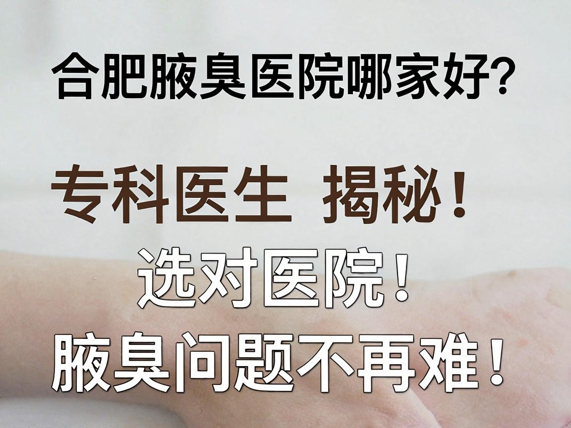 合肥腋臭医院哪家好？合肥腋臭专科医生揭秘，选对医院，腋臭问题不再难