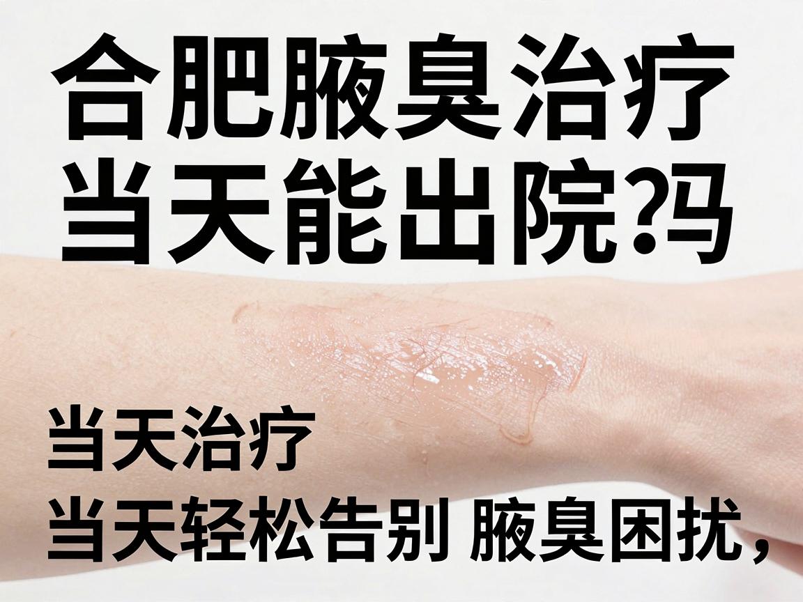 合肥腋臭治疗当天能出院吗？当天治疗当天回家，当天轻松告别腋臭困扰