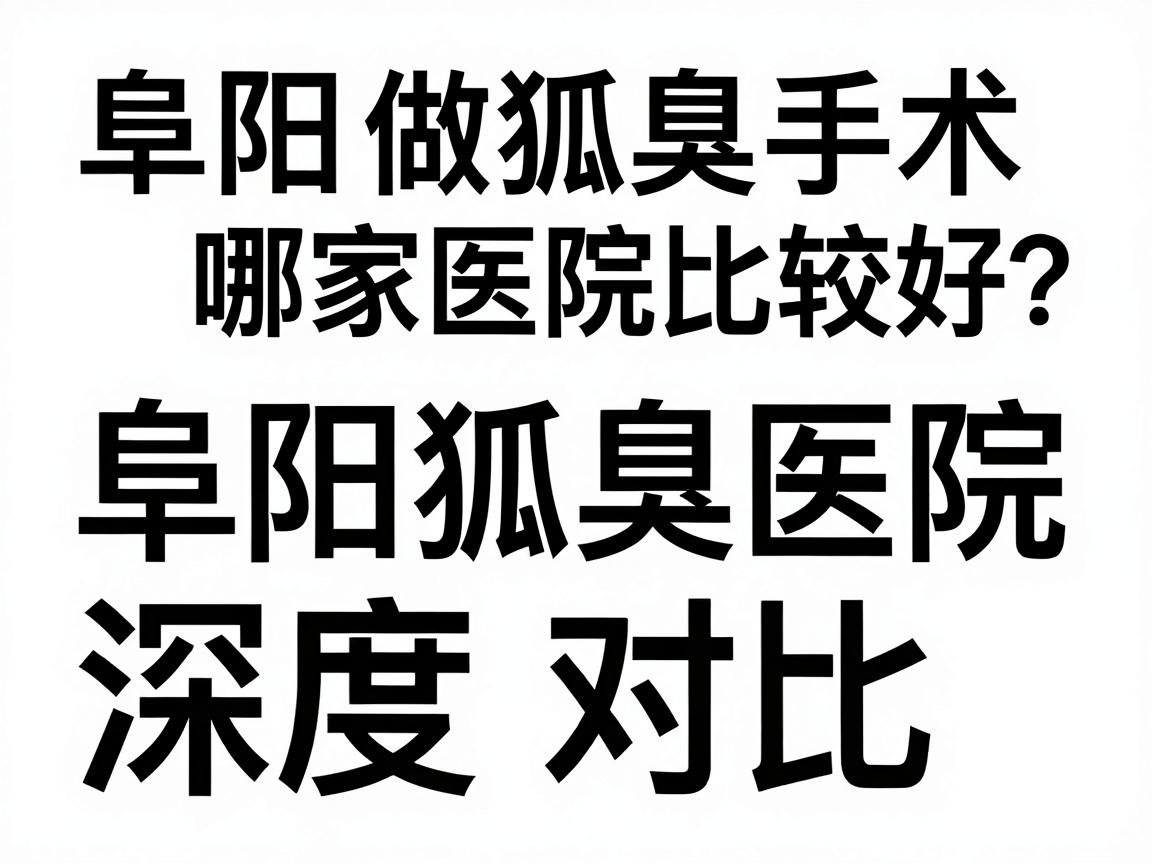 阜阳做狐臭手术哪家医院比较好？阜阳狐臭医院深度对比