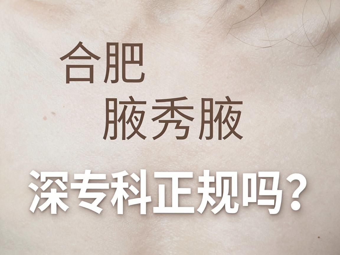 合肥腋秀腋臭专科正规吗？深度解析这家腋臭专科的正规真相