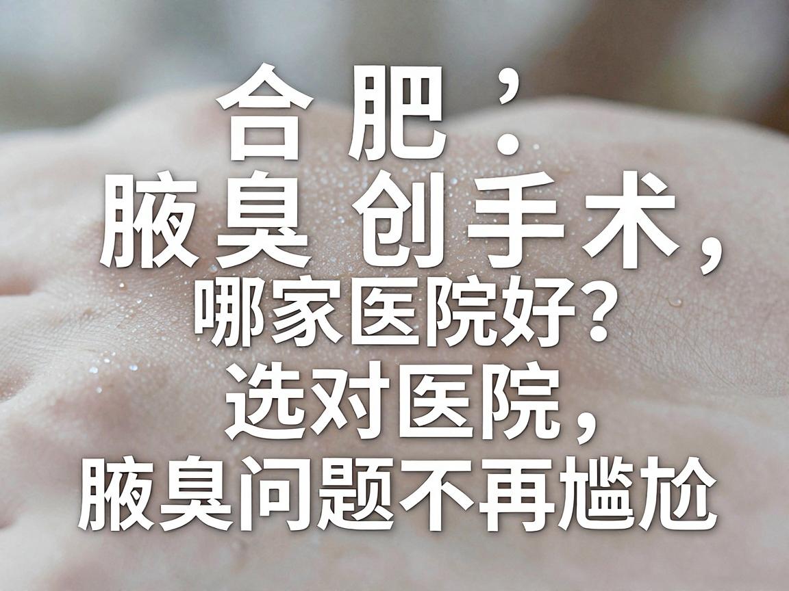 合肥腋臭微创手术哪家医院好？选对医院，腋臭问题不再尴尬