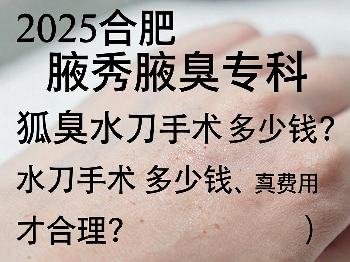 2025合肥腋秀腋臭专科，狐臭水刀手术多少钱？水刀手术多少钱才合理？附真实费用解析）