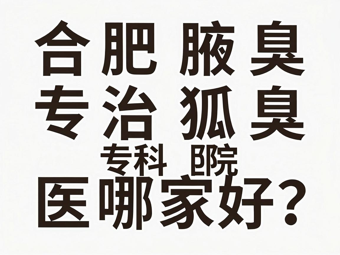 合肥治狐臭医院哪家好？深度解析合肥腋臭专科医院的选择标准
