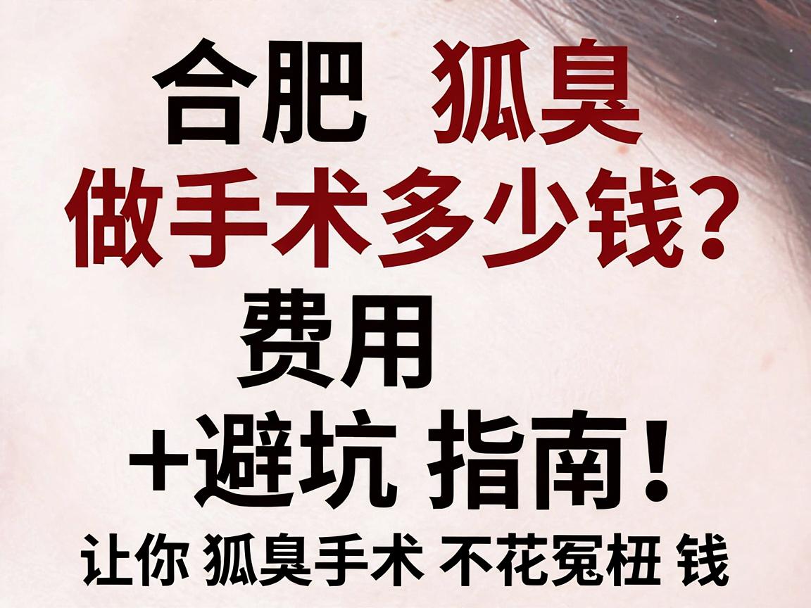 合肥狐臭做手术多少钱？费用明细解析+避坑指南，让你狐臭手术不花冤枉钱