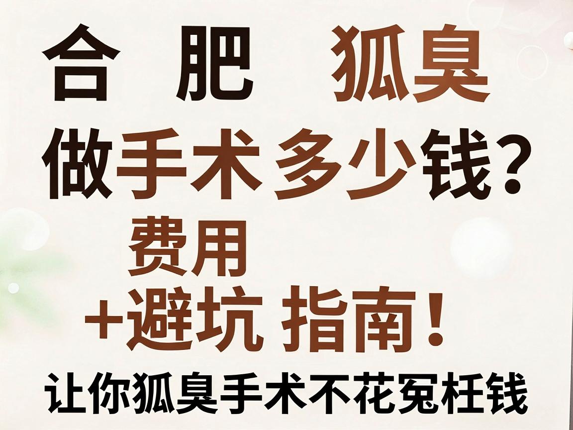 合肥狐臭做手术多少钱？费用明细解析+避坑指南，让你狐臭手术不花冤枉钱