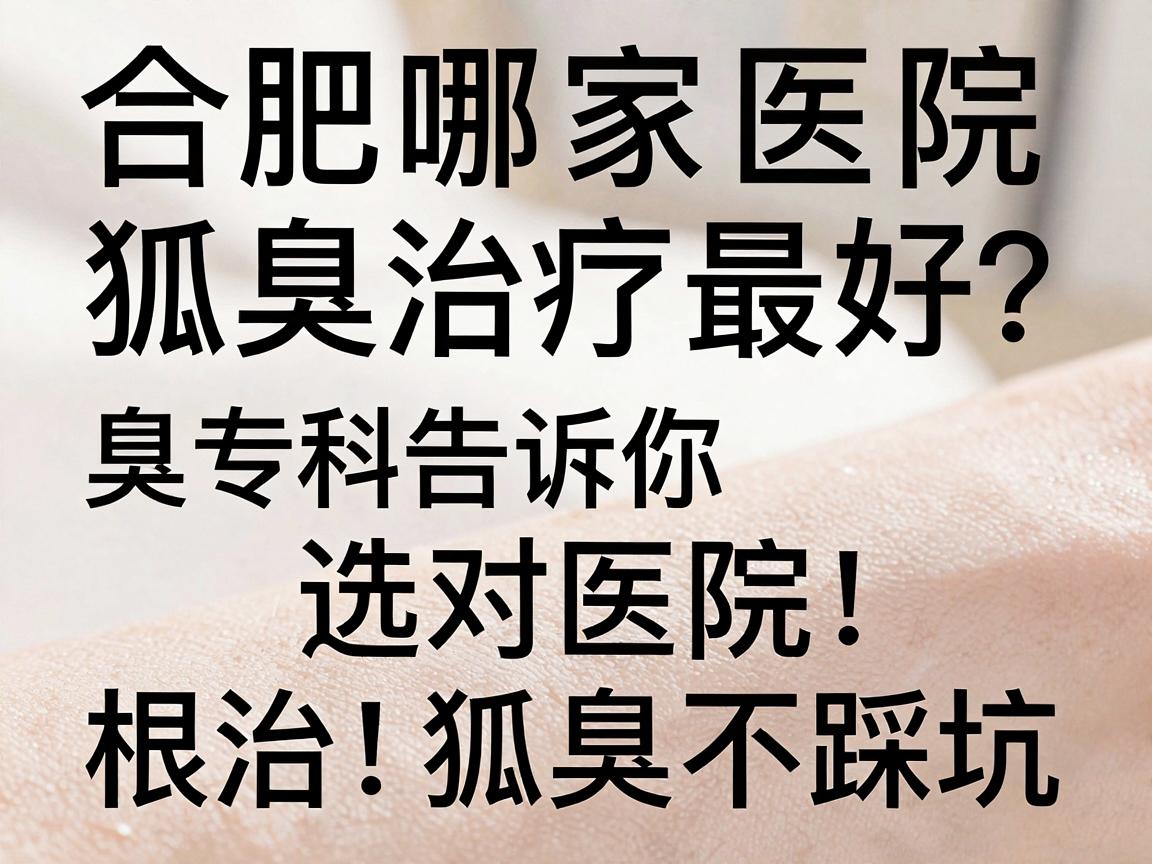 合肥哪家医院狐臭治疗最好？合肥腋秀腋臭专科告诉你，选对医院，根治狐臭不踩坑