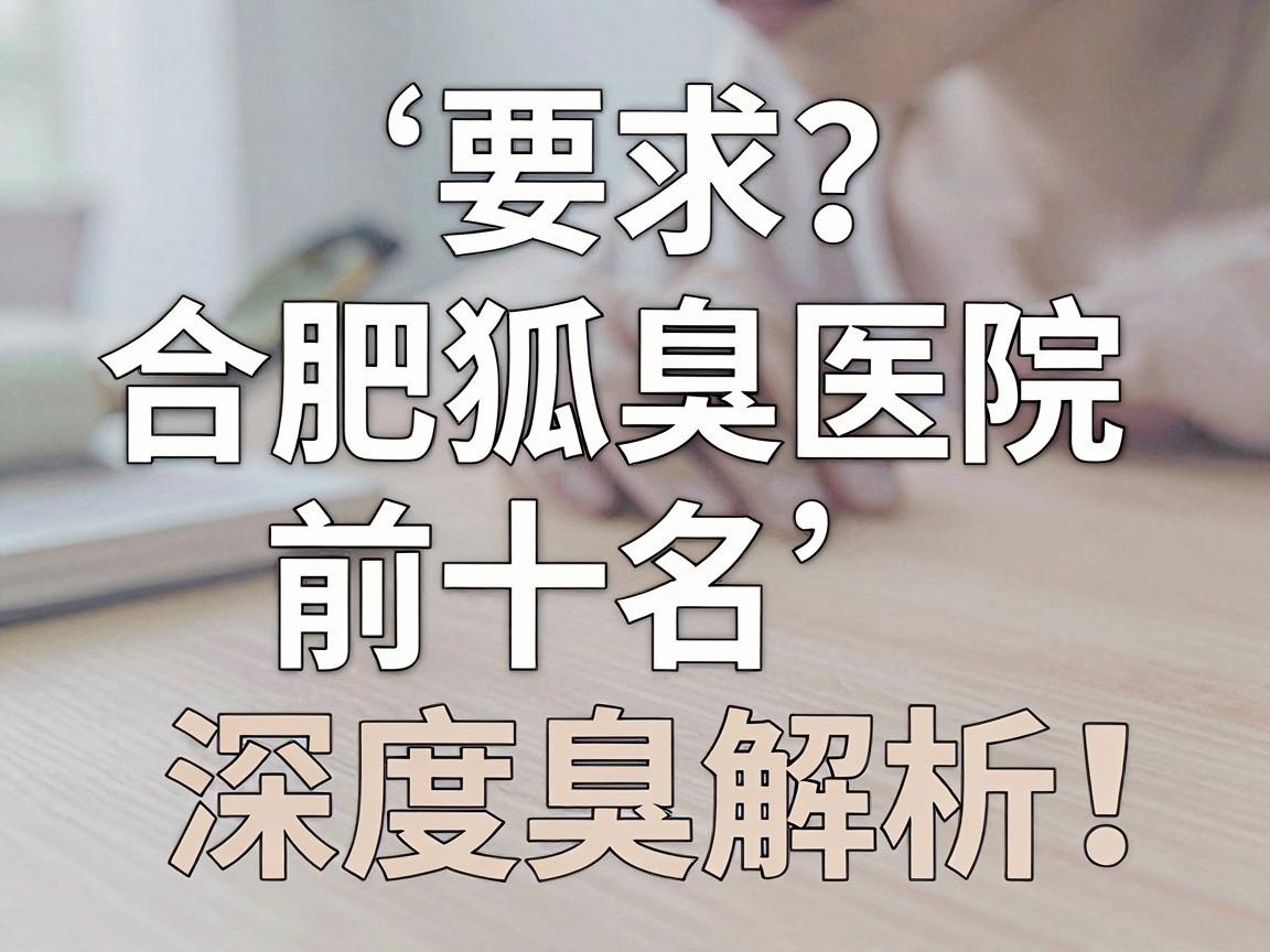 合肥狐臭医院怎么选？合肥狐臭医院前十名深度解析，告别狐臭困扰