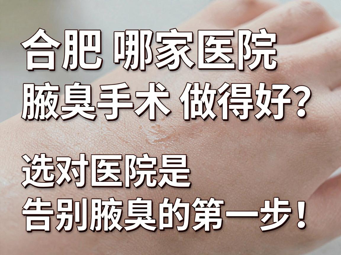 合肥哪家医院腋臭手术做得好？选对医院是告别腋臭的第一步！