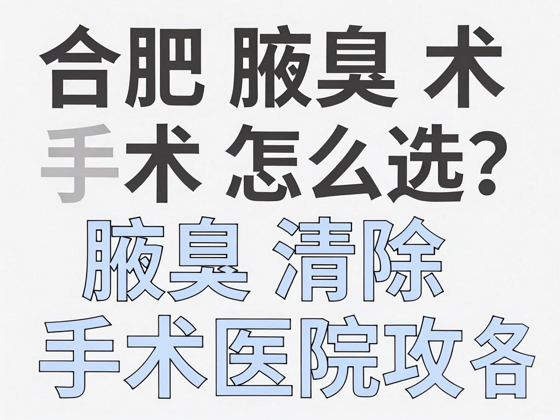 合肥腋臭手术怎么选？本地人都在问的腋臭清除手术医院攻略
