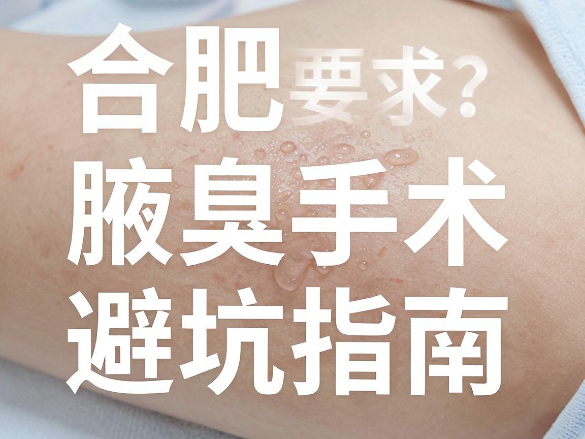 合肥腋臭手术，正规医院怎么选？合肥腋臭手术避坑指南