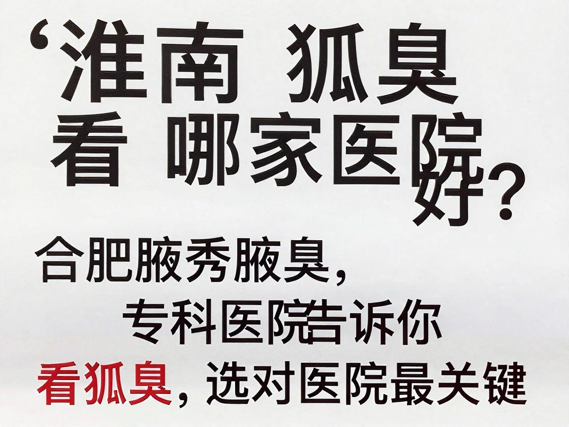 淮南看狐臭哪家医院好？合肥腋秀腋臭专科医院告诉你，看狐臭，选对医院最关键