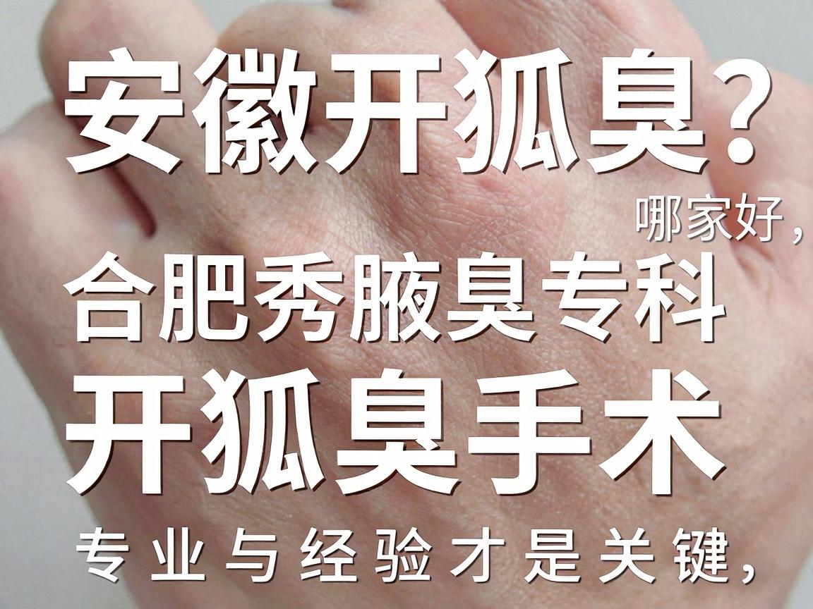 安徽开狐臭手术哪家好？合肥腋秀腋臭专科，开狐臭手术，专业与经验才是关键