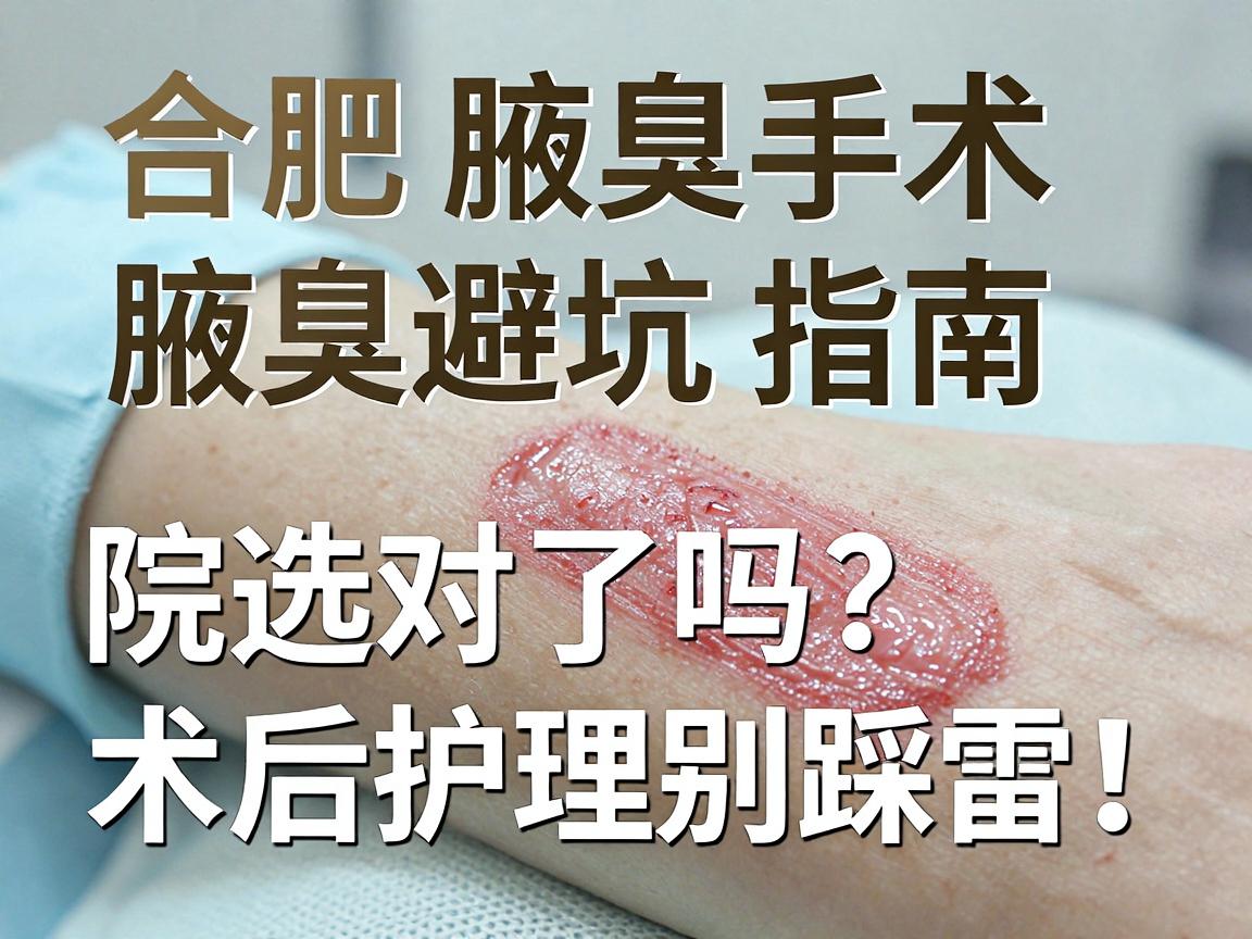 合肥腋臭手术避坑指南，合肥腋臭医院选对了吗？术后护理别踩雷！