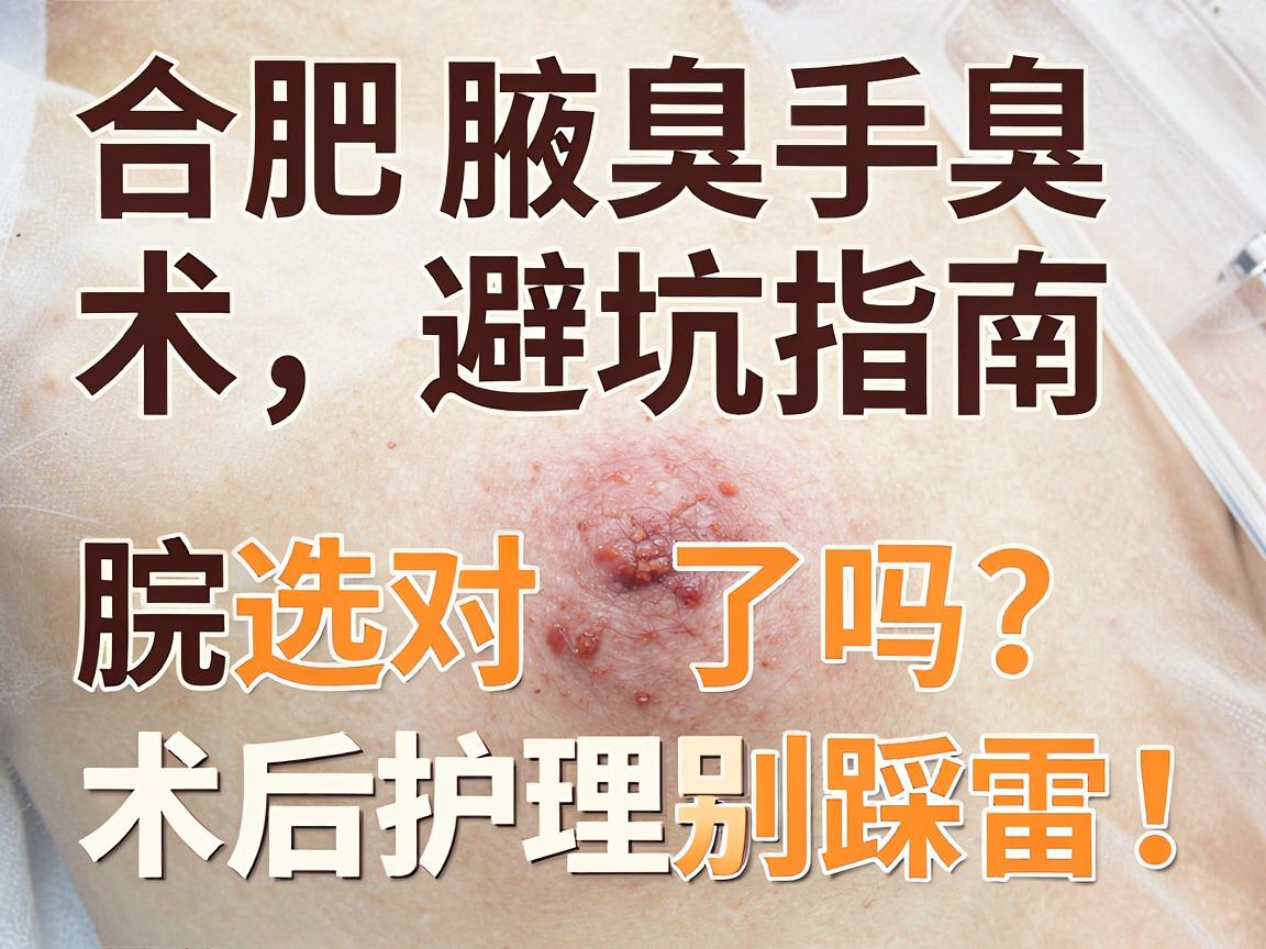 合肥腋臭手术避坑指南，合肥腋臭医院选对了吗？术后护理别踩雷！