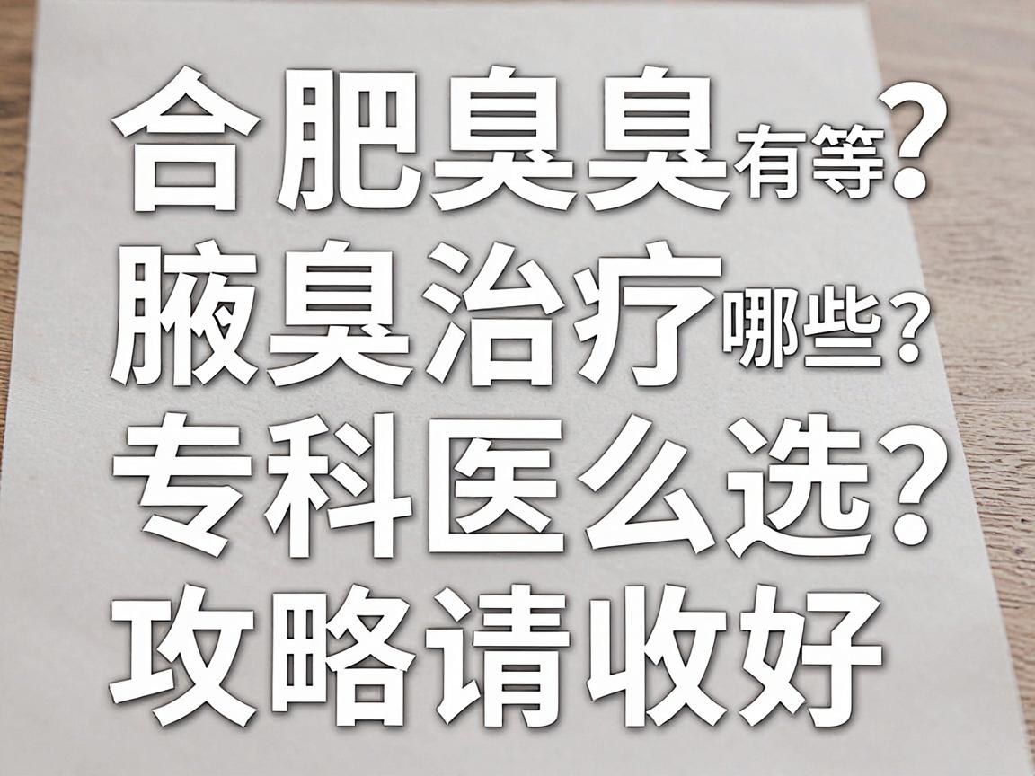 合肥腋臭治疗医院有哪些？合肥腋臭专科医院怎么选？这份攻略请收好