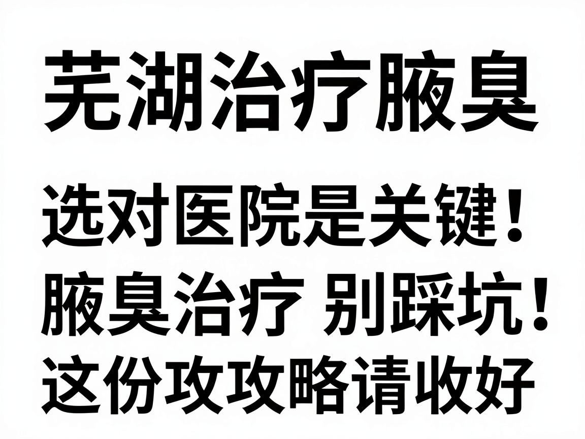 芜湖治疗腋臭，选对医院是关键！腋臭治疗别踩坑，这份攻略请收好