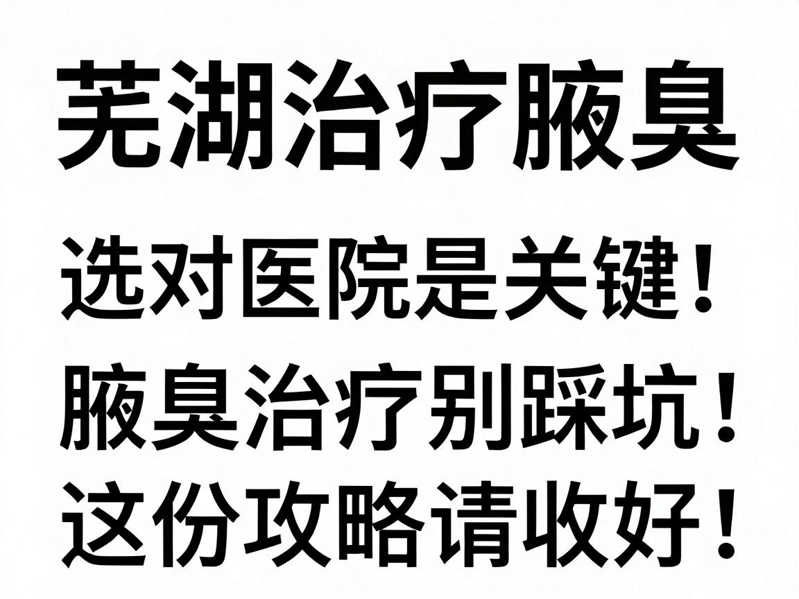 芜湖治疗腋臭，选对医院是关键！腋臭治疗别踩坑，这份攻略请收好