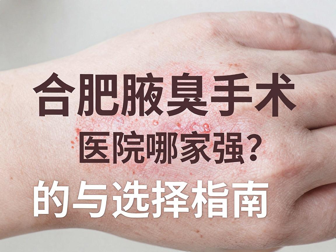 合肥腋臭手术医院哪家强？合肥腋臭手术的真相与选择指南