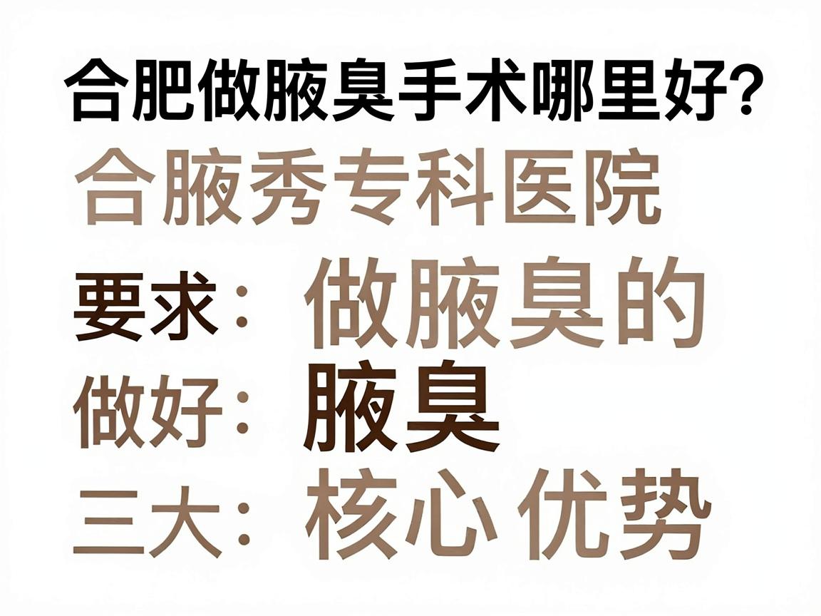 合肥做腋臭手术哪里好？合肥腋秀腋臭专科医院做好腋臭的三大核心优势