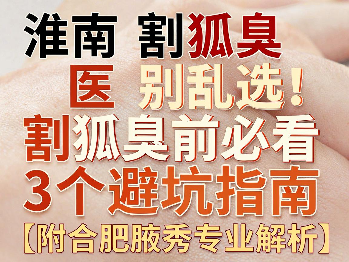 淮南割狐臭医院别乱选！割狐臭前必看的3个避坑指南（附合肥腋秀专业解析）
