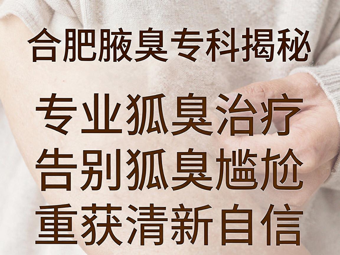 合肥腋臭专科揭秘，专业狐臭治疗，告别狐臭尴尬，重获清新自信