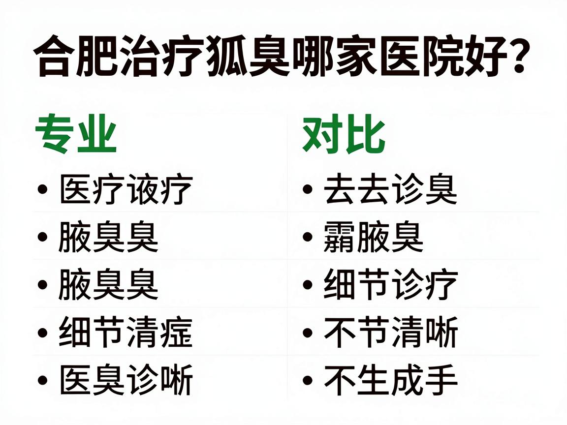 合肥治疗狐臭去哪家医院好？专业对比解读合肥腋臭诊疗实力