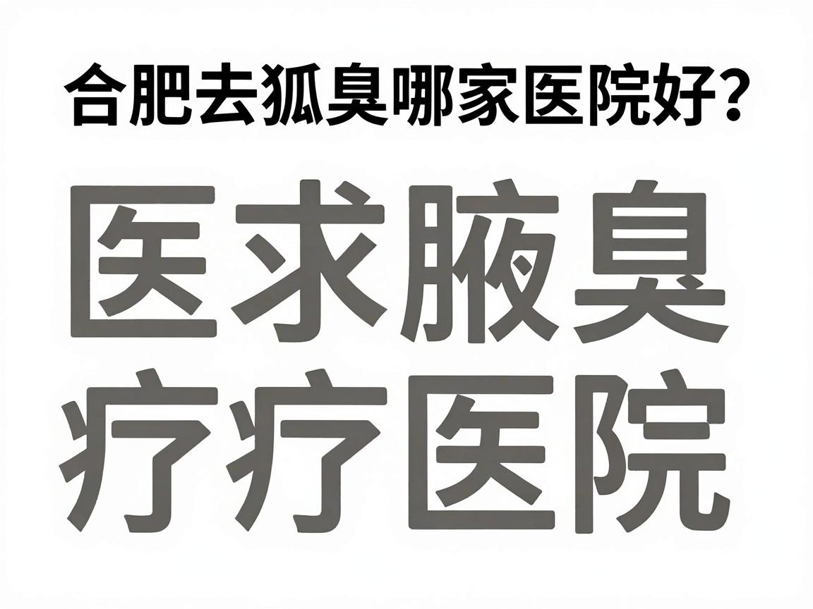 合肥去狐臭哪家医院好？专业解析合肥腋臭治疗医院选择要点