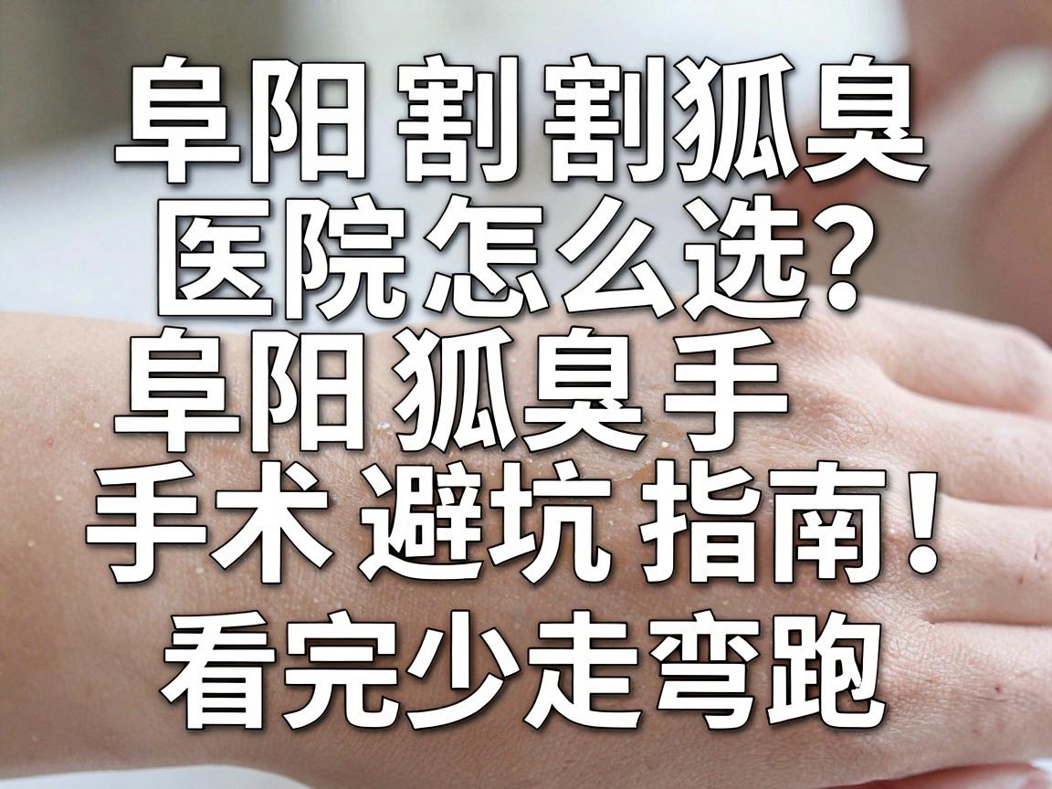 阜阳割狐臭的医院怎么选？阜阳狐臭手术避坑指南，看完少走弯路